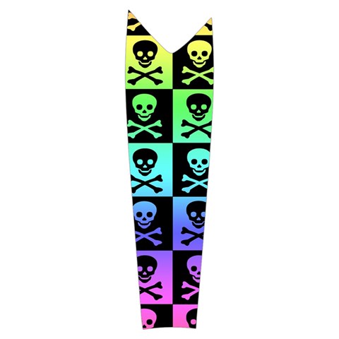 Rainbow Skull Checkerboard Women s Long Sleeve Raglan Tee from ArtsNow.com Left Sleeve Side
