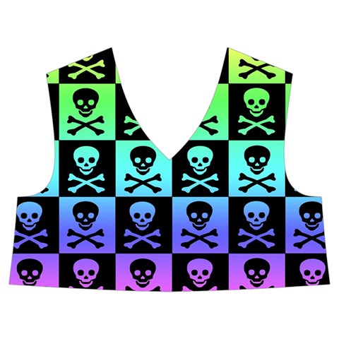 Rainbow Skull Checkerboard Kids  Midi Sailor Dress from ArtsNow.com Front Top