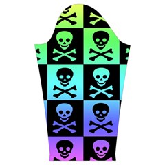 Rainbow Skull Checkerboard Kids  Midi Sailor Dress from ArtsNow.com Sleeve Left
