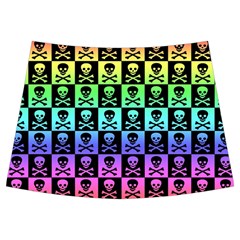Rainbow Skull Checkerboard Kids  Midi Sailor Dress from ArtsNow.com Front Skirt
