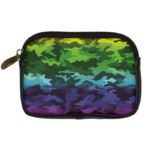 Rainbow Camouflage Digital Camera Leather Case from ArtsNow.com Front