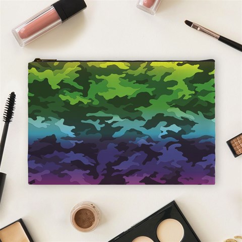 Rainbow Camouflage Cosmetic Bag (Large) from ArtsNow.com Front