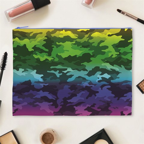 Rainbow Camouflage Cosmetic Bag (XL) from ArtsNow.com Front