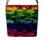 Rainbow Camouflage Flap Closure Messenger Bag (L)