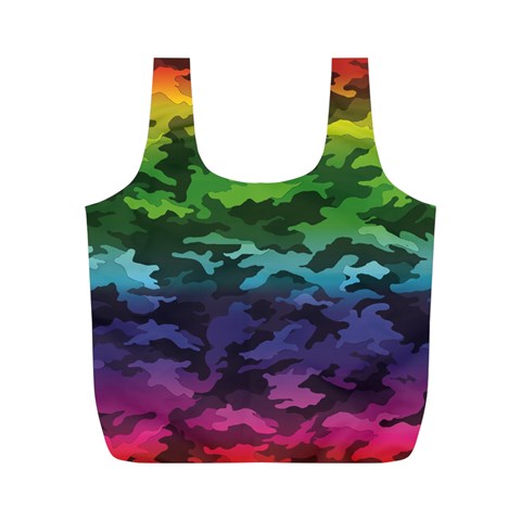 Rainbow Camouflage Full Print Recycle Bag (M) from ArtsNow.com Front