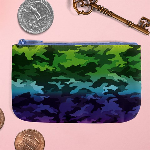 Rainbow Camouflage Large Coin Purse from ArtsNow.com Front