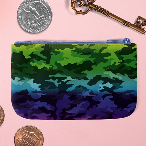 Rainbow Camouflage Large Coin Purse from ArtsNow.com Back