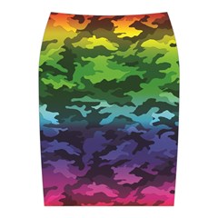 Rainbow Camouflage Midi Wrap Pencil Skirt from ArtsNow.com Back