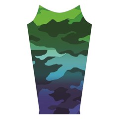 Rainbow Camouflage Velvet Long Sleeve Shoulder Cutout Dress from ArtsNow.com Left Sleeve
