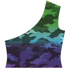 Rainbow Camouflage Cap Sleeve Wrap Front Dress from ArtsNow.com Front Left