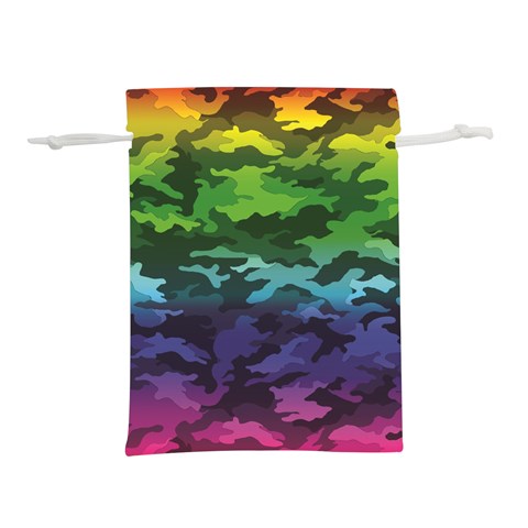 Rainbow Camouflage Lightweight Drawstring Pouch (L) from ArtsNow.com Back