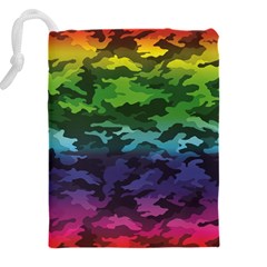 Rainbow Camouflage Drawstring Pouch (5XL) from ArtsNow.com Back