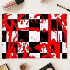 Checkerboard Splatter Cosmetic Bag (XXL) from ArtsNow.com Front