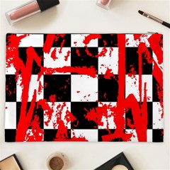 Checkerboard Splatter Cosmetic Bag (XXL) from ArtsNow.com Back