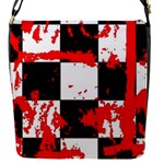 Checkerboard Splatter Flap Closure Messenger Bag (S)