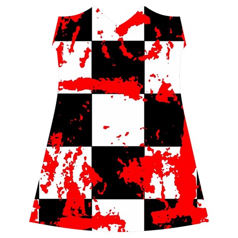Checkerboard Splatter Ruffle Detail Chiffon Dress from ArtsNow.com Front