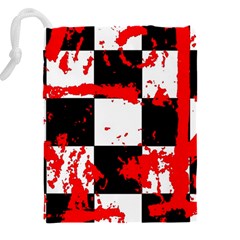 Checkerboard Splatter Drawstring Pouch (4XL) from ArtsNow.com Back