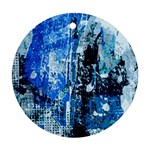 Blue Abstract Graffiti Ornament (Round)