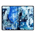 Blue Abstract Graffiti Double Sided Fleece Blanket (Small) 