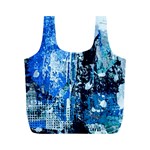 Blue Abstract Graffiti Full Print Recycle Bag (M)