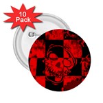 Red Grunge Skull 2.25  Buttons (10 pack) 