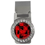 Red Grunge Skull Money Clips (CZ) 