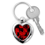 Red Grunge Skull Key Chain (Heart)