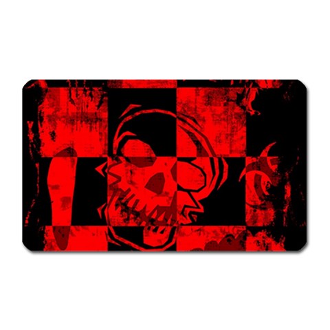 Red Grunge Skull Magnet (Rectangular) from ArtsNow.com Front