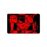 Red Grunge Skull Magnet (Name Card)