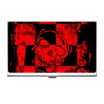 Red Grunge Skull Business Card Holder