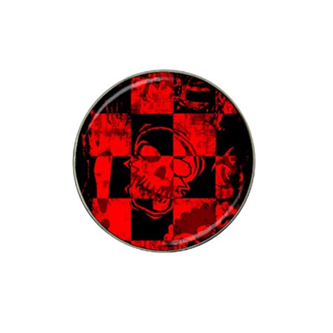 Red Grunge Skull Hat Clip Ball Marker (10 pack) from ArtsNow.com Front