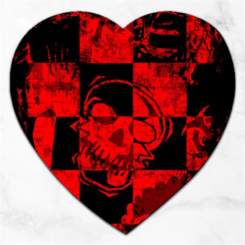 Red Grunge Skull Jigsaw Puzzle (Heart) from ArtsNow.com Front