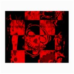 Red Grunge Skull Small Glasses Cloth