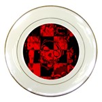 Red Grunge Skull Porcelain Plates