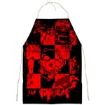 Red Grunge Skull Full Print Apron
