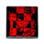 Red Grunge Skull Memory Card Reader (Square 5 Slot)