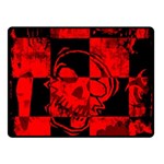 Red Grunge Skull Fleece Blanket (Small)