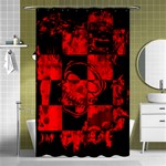 Red Grunge Skull Shower Curtain 48  x 72  (Small) 