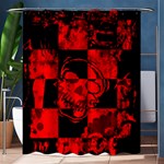 Red Grunge Skull Shower Curtain 60  x 72  (Medium) 