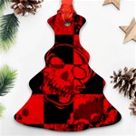 Red Grunge Skull Ornament (Christmas Tree) 