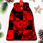 Red Grunge Skull Bell Ornament (Two Sides)