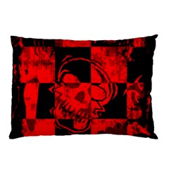 Red Grunge Skull Pillow Case (Two Sides) from ArtsNow.com Back
