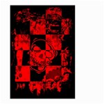 Red Grunge Skull Small Garden Flag (Two Sides)