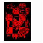 Red Grunge Skull Large Garden Flag (Two Sides)