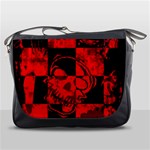 Red Grunge Skull Messenger Bag