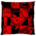 Red Grunge Skull Large Cushion Case (One Side)