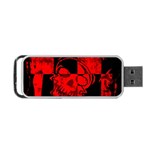 Red Grunge Skull Portable USB Flash (One Side)
