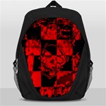 Red Grunge Skull Backpack Bag