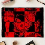 Red Grunge Skull Cosmetic Bag (XXXL)