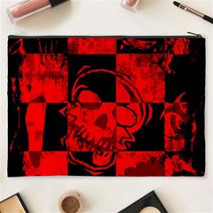 Red Grunge Skull Cosmetic Bag (XXXL) from ArtsNow.com Back